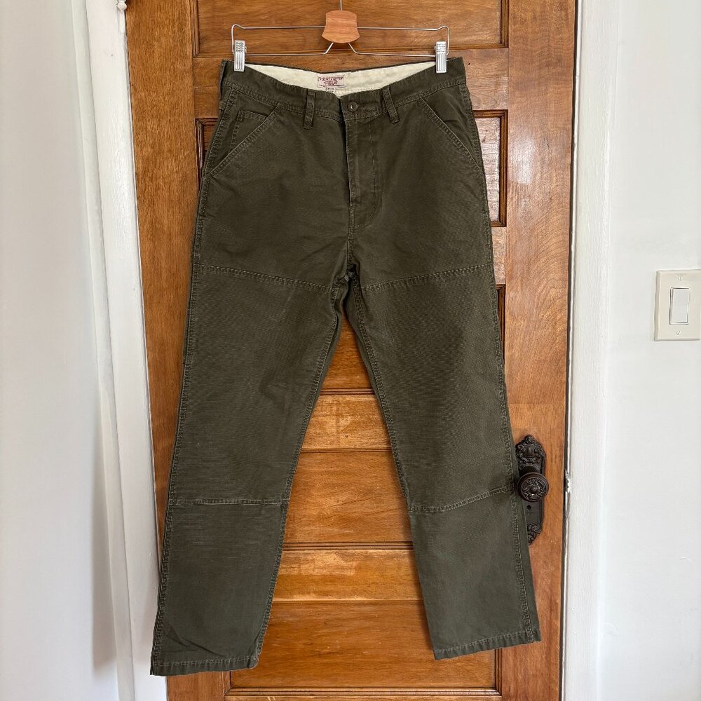 J.Crew Wallace & Barnes Double-Knee Carpenter Pants in Dark Green - 33 x 32